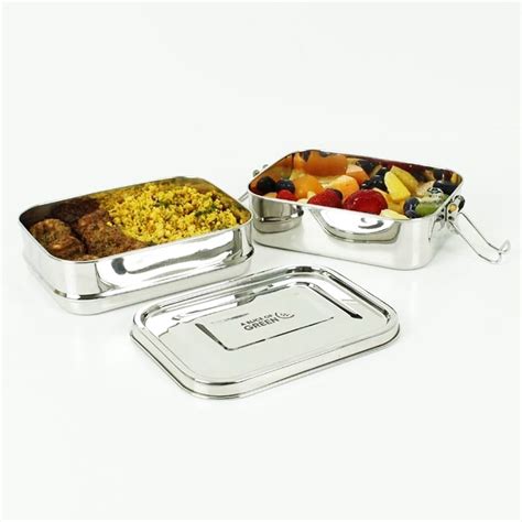 buffalo rectangular stainless steel lunch box|Stainless Steel Solo Rectangle Lunch Box Container.